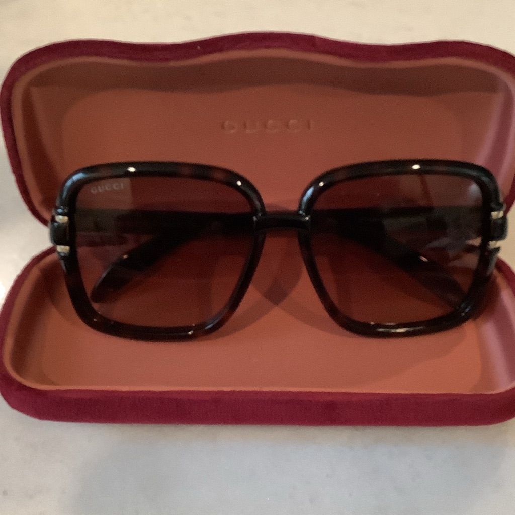 35 Gucci Oversized Square Womens Tortoiseshell Sunglasses Brand New